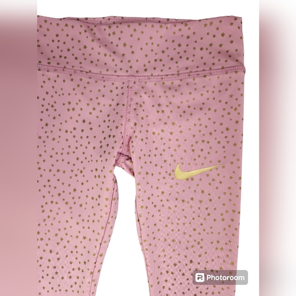 Nike Girls Leggings Pink Gold Size XS 3-4 - Picture 2 of 4